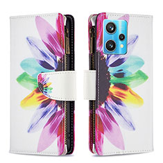 Leather Case Stands Fashionable Pattern Flip Cover Holder B04F for Realme 9 Pro+ Plus 5G Mixed