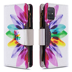 Leather Case Stands Fashionable Pattern Flip Cover Holder B04F for Samsung Galaxy A71 4G A715 Mixed
