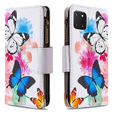 Leather Case Stands Fashionable Pattern Flip Cover Holder B04F for Samsung Galaxy A81 Colorful