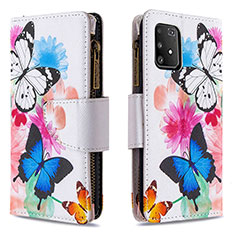 Leather Case Stands Fashionable Pattern Flip Cover Holder B04F for Samsung Galaxy A91 Colorful