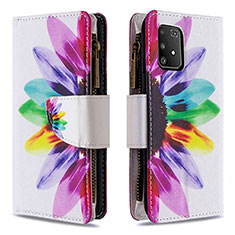 Leather Case Stands Fashionable Pattern Flip Cover Holder B04F for Samsung Galaxy A91 Mixed