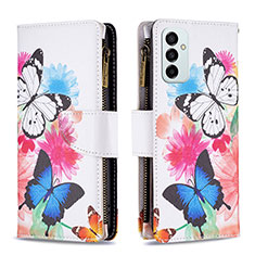 Leather Case Stands Fashionable Pattern Flip Cover Holder B04F for Samsung Galaxy F23 5G Colorful