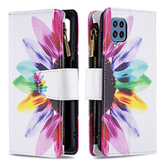 Leather Case Stands Fashionable Pattern Flip Cover Holder B04F for Samsung Galaxy M32 4G Mixed