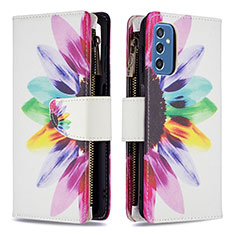 Leather Case Stands Fashionable Pattern Flip Cover Holder B04F for Samsung Galaxy M52 5G Mixed