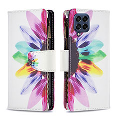 Leather Case Stands Fashionable Pattern Flip Cover Holder B04F for Samsung Galaxy M53 5G Mixed