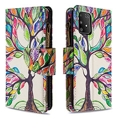 Leather Case Stands Fashionable Pattern Flip Cover Holder B04F for Samsung Galaxy M80S Green