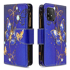 Leather Case Stands Fashionable Pattern Flip Cover Holder B04F for Samsung Galaxy M80S Navy Blue