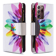 Leather Case Stands Fashionable Pattern Flip Cover Holder B04F for Samsung Galaxy Note 20 Ultra 5G Mixed