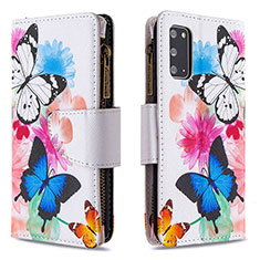 Leather Case Stands Fashionable Pattern Flip Cover Holder B04F for Samsung Galaxy S20 5G Colorful