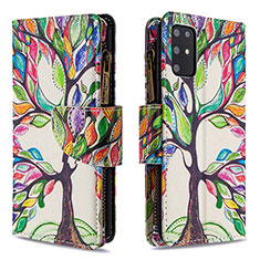 Leather Case Stands Fashionable Pattern Flip Cover Holder B04F for Samsung Galaxy S20 Plus Green