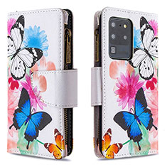 Leather Case Stands Fashionable Pattern Flip Cover Holder B04F for Samsung Galaxy S20 Ultra Colorful