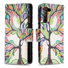 Leather Case Stands Fashionable Pattern Flip Cover Holder B04F for Samsung Galaxy S21 5G Green