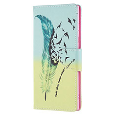 Leather Case Stands Fashionable Pattern Flip Cover Holder B04F for Samsung Galaxy S21 Ultra 5G Green