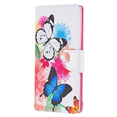 Leather Case Stands Fashionable Pattern Flip Cover Holder B04F for Samsung Galaxy S23 Ultra 5G Hot Pink