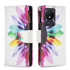 Leather Case Stands Fashionable Pattern Flip Cover Holder B04F for Vivo Y11 (2023) Mixed