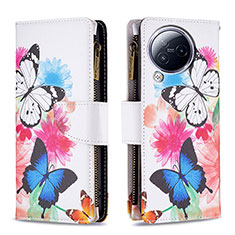 Leather Case Stands Fashionable Pattern Flip Cover Holder B04F for Xiaomi Civi 3 5G Colorful