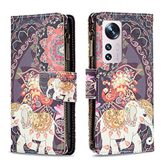 Leather Case Stands Fashionable Pattern Flip Cover Holder B04F for Xiaomi Mi 12 5G Mixed