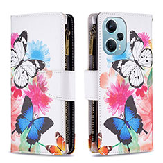 Leather Case Stands Fashionable Pattern Flip Cover Holder B04F for Xiaomi Poco F5 5G Colorful