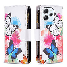 Leather Case Stands Fashionable Pattern Flip Cover Holder B04F for Xiaomi Redmi 12 4G Colorful