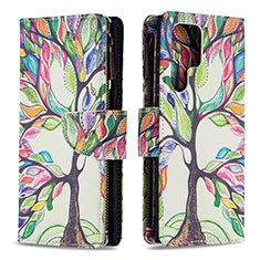 Leather Case Stands Fashionable Pattern Flip Cover Holder B05F for Samsung Galaxy S24 Ultra 5G Mixed