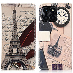 Leather Case Stands Fashionable Pattern Flip Cover Holder D02Y for Huawei Honor X6a Mixed