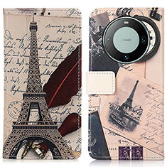 Leather Case Stands Fashionable Pattern Flip Cover Holder D02Y for Huawei Mate 60 Mixed