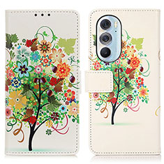 Leather Case Stands Fashionable Pattern Flip Cover Holder D02Y for Motorola Moto Edge 30 Pro 5G Colorful