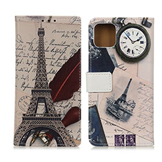 Leather Case Stands Fashionable Pattern Flip Cover Holder D02Y for Motorola Moto Edge S 5G Gray