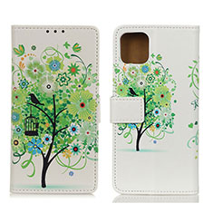 Leather Case Stands Fashionable Pattern Flip Cover Holder D02Y for Motorola Moto Edge S 5G Green
