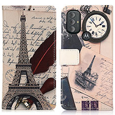 Leather Case Stands Fashionable Pattern Flip Cover Holder D02Y for Motorola Moto G Play Gen 2 Gray