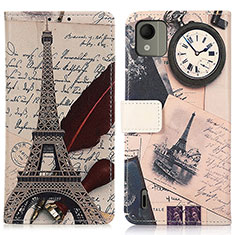 Leather Case Stands Fashionable Pattern Flip Cover Holder D02Y for Nokia C110 Mixed