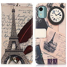 Leather Case Stands Fashionable Pattern Flip Cover Holder D02Y for Nokia C12 Mixed