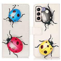 Leather Case Stands Fashionable Pattern Flip Cover Holder D02Y for Samsung Galaxy S21 FE 5G Colorful