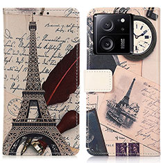 Leather Case Stands Fashionable Pattern Flip Cover Holder D02Y for Xiaomi Mi 13T 5G Mixed