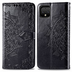 Leather Case Stands Fashionable Pattern Flip Cover Holder for Google Pixel 4 XL Black