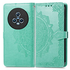Leather Case Stands Fashionable Pattern Flip Cover Holder for Huawei Honor Magic5 5G Green