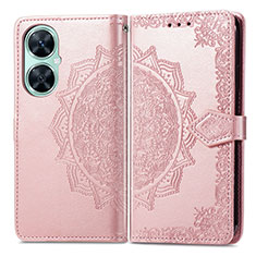 Leather Case Stands Fashionable Pattern Flip Cover Holder for Huawei Nova 11i Rose Gold