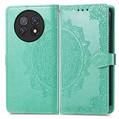 Leather Case Stands Fashionable Pattern Flip Cover Holder for Huawei Nova Y91 Green