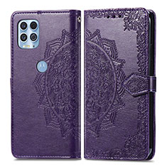 Leather Case Stands Fashionable Pattern Flip Cover Holder for Motorola Moto Edge S 5G Purple