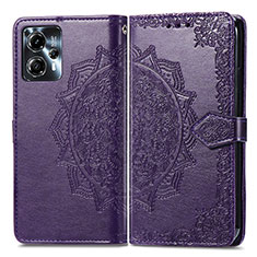 Leather Case Stands Fashionable Pattern Flip Cover Holder for Motorola Moto G23 Purple