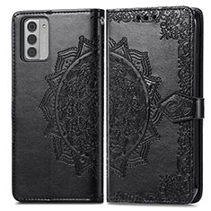 Leather Case Stands Fashionable Pattern Flip Cover Holder for Nokia G310 5G Black