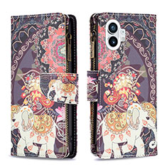 Leather Case Stands Fashionable Pattern Flip Cover Holder for Nothing Phone 1 Mixed