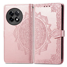 Leather Case Stands Fashionable Pattern Flip Cover Holder for OnePlus 11R 5G Rose Gold