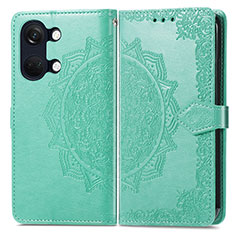 Leather Case Stands Fashionable Pattern Flip Cover Holder for OnePlus Ace 2V 5G Green