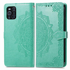 Leather Case Stands Fashionable Pattern Flip Cover Holder for Oppo Find X3 5G Green