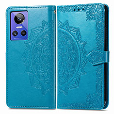 Leather Case Stands Fashionable Pattern Flip Cover Holder for Realme GT Neo3 5G Blue