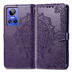Leather Case Stands Fashionable Pattern Flip Cover Holder for Realme GT Neo3 5G Purple