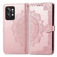 Leather Case Stands Fashionable Pattern Flip Cover Holder for Realme GT2 Pro 5G Purple