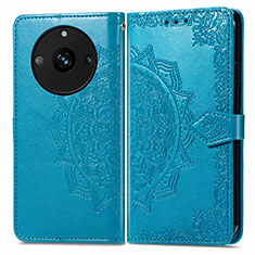 Leather Case Stands Fashionable Pattern Flip Cover Holder for Realme Narzo 60 Pro 5G Blue