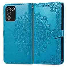 Leather Case Stands Fashionable Pattern Flip Cover Holder for Realme Q3s 5G Blue